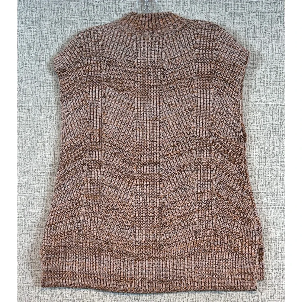 J. JILL Rib-Textured Marled Sweater Vest Pumpkin Spice Multi Womens •S• Layering